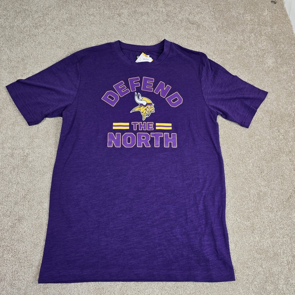 NFL Team Apparel Minnesota‎ Vikings purple and yellow Defend The North T-shirt M